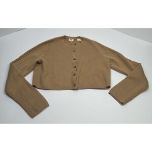 Levi's Norma Cropped Sweater Women's Medium Wool Blend Knit Tan Brown